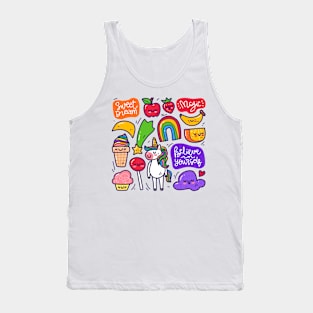 unicorn doodle cute Tank Top